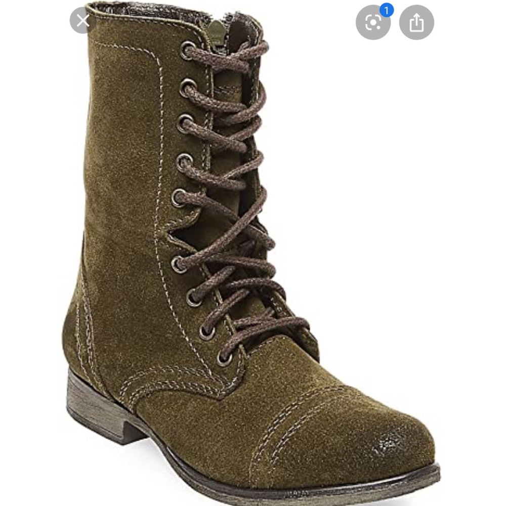 Steve Madden Faux Suede Brown Combat Boots